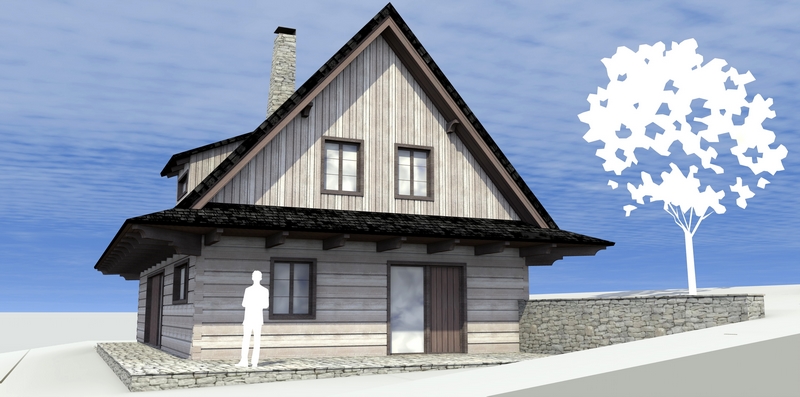 render dřevostavby 3